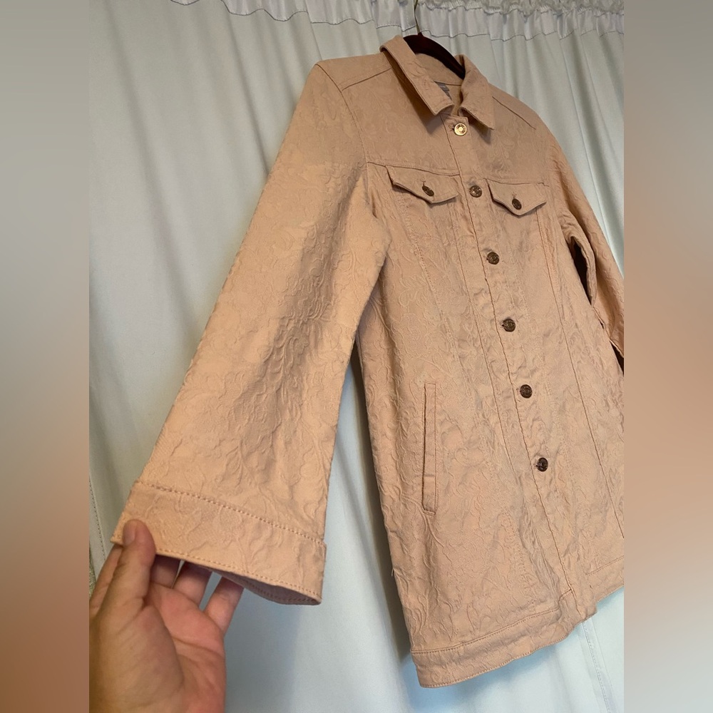 Chico's Beige Floral Pattern Blouse - Picture 4 of 15
